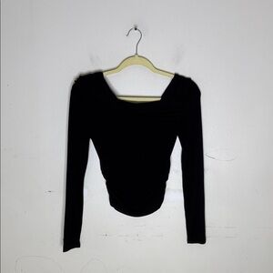 Darong Elegant Black Women's Top Asymmetrical Neckline Size Medium